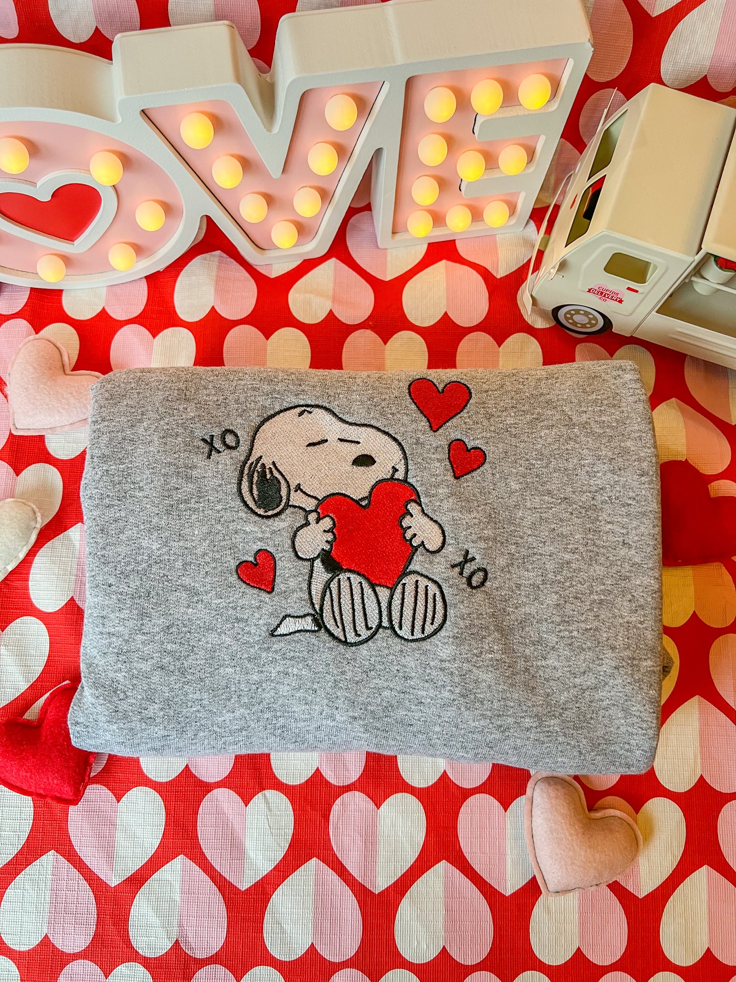 Dog Valentines Embroidered Sweatshirt