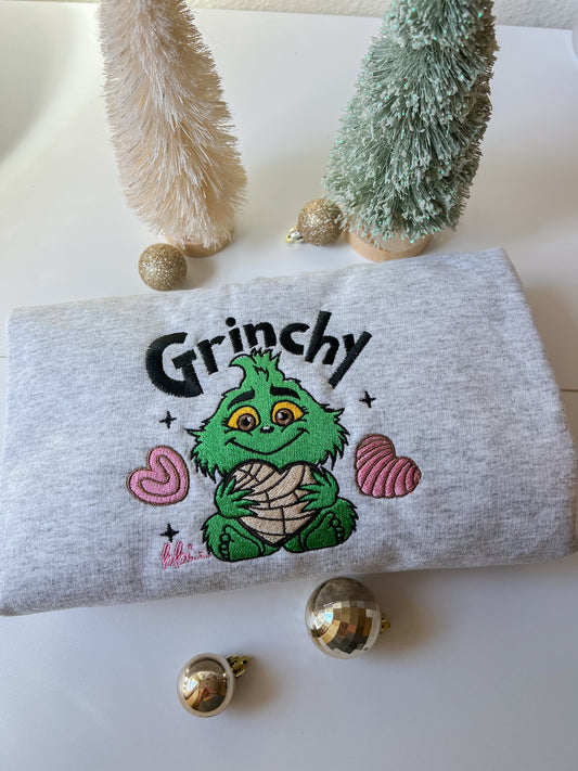 Baby grinchy Embroidered sweater