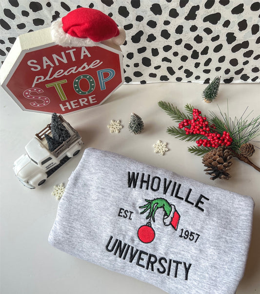 Whoville University Embroidered sweater