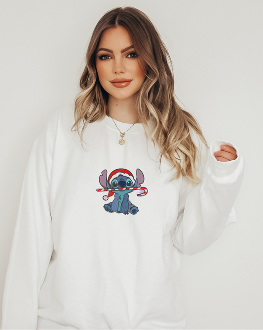 Christmas Alien Embroidered sweater