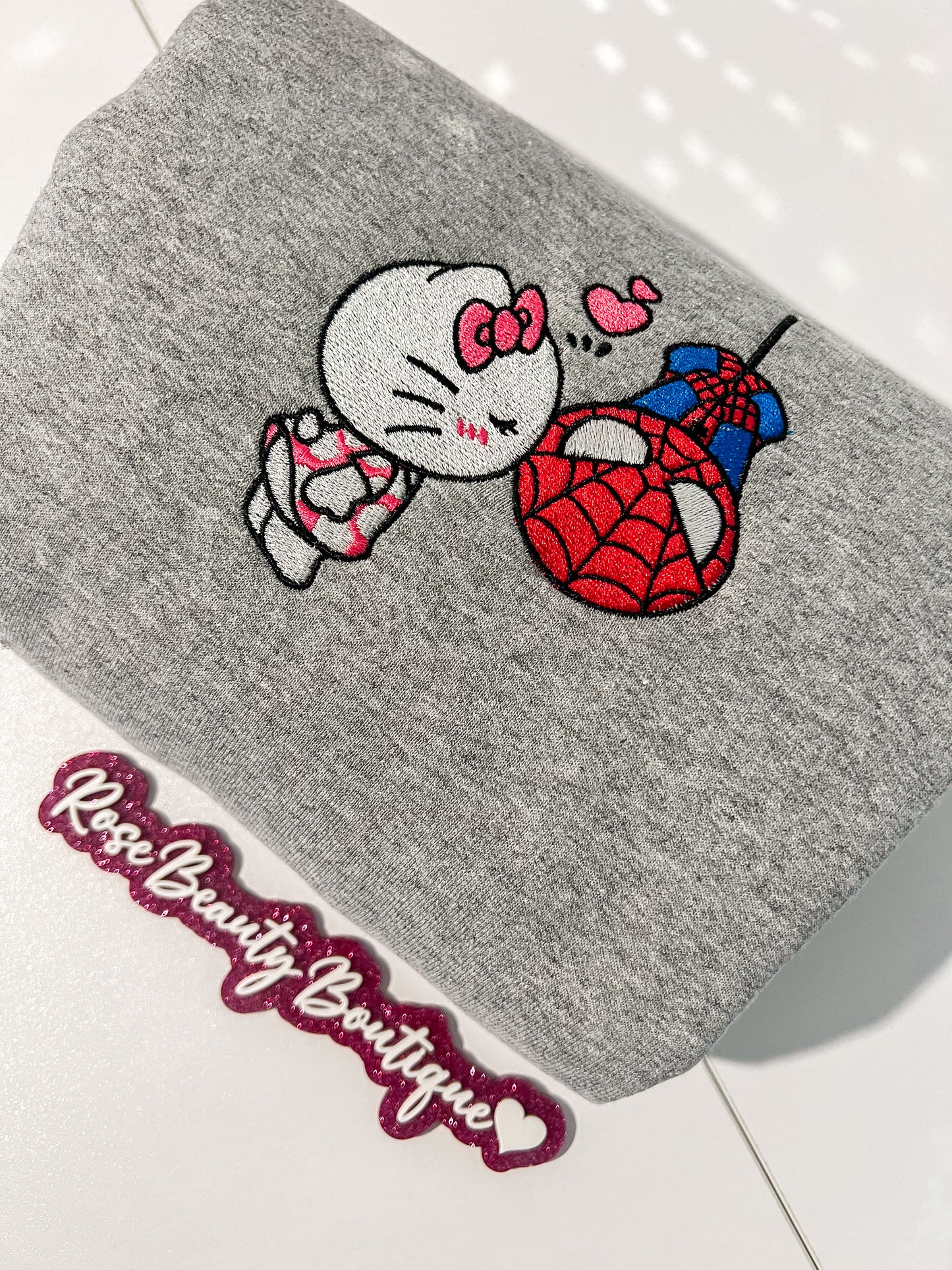 Kitty & Spidey Embroidered sweatshirt