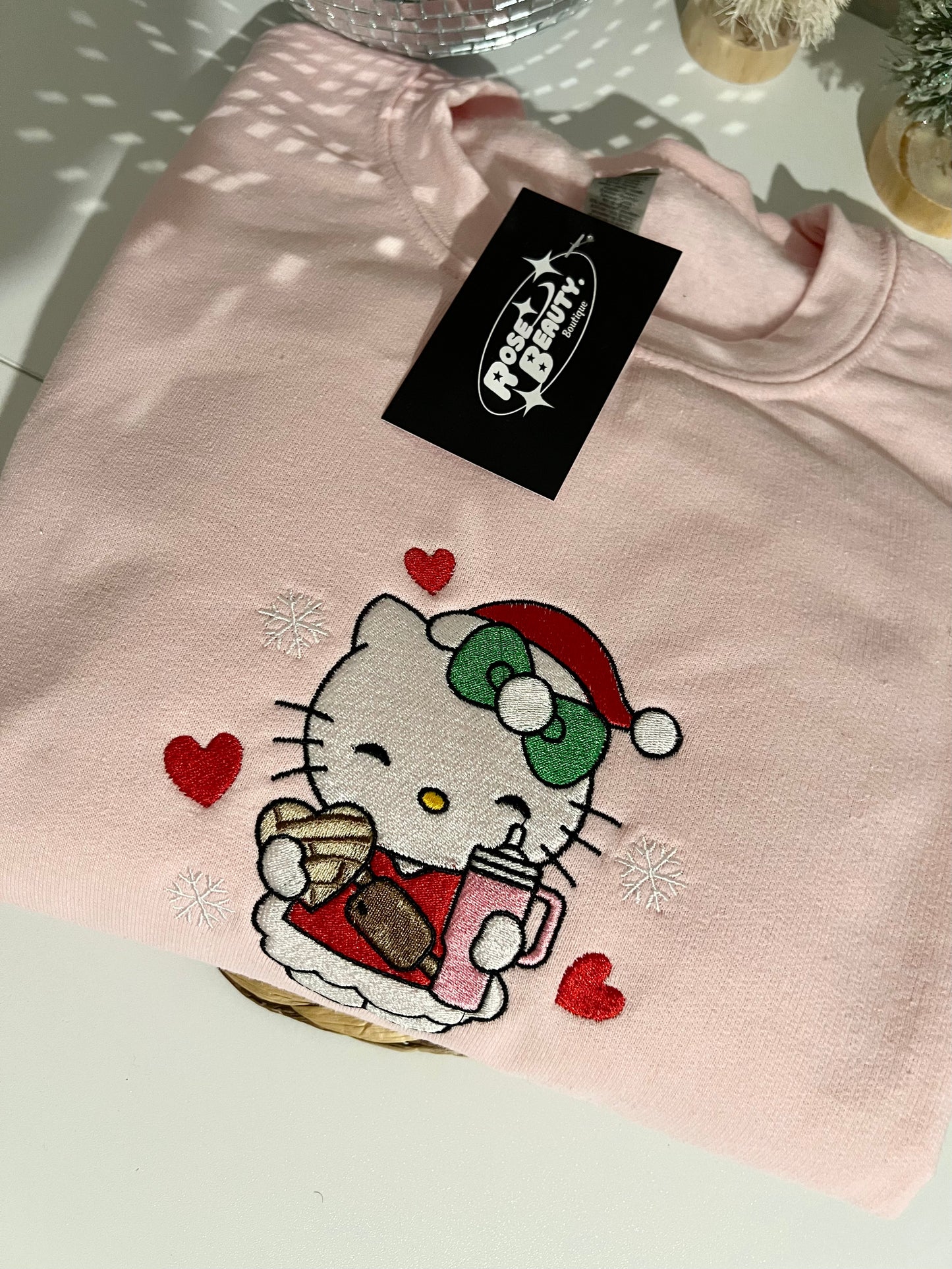 Kitty Christmas Embroidered sweater