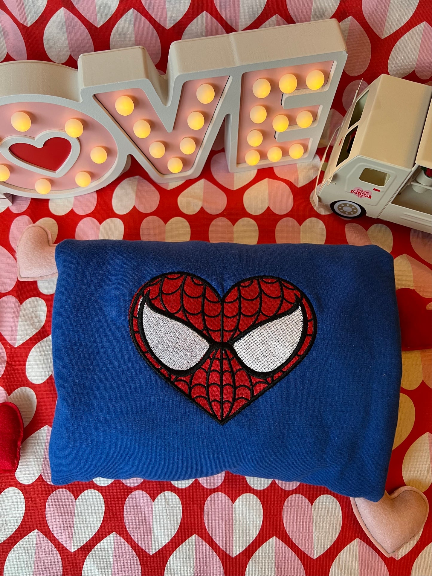 Spidey Valentines Embroidered Sweatshirt