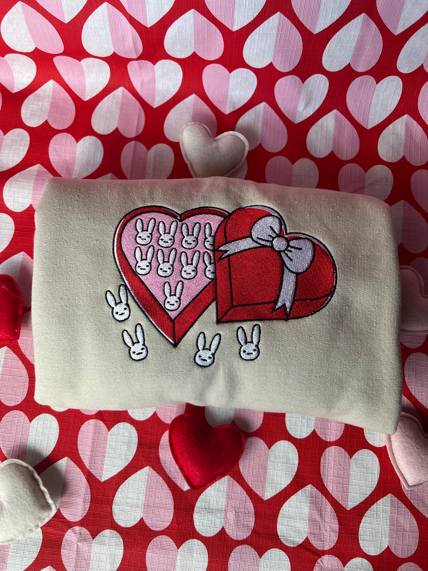 Bunny Heart embroidery sweater